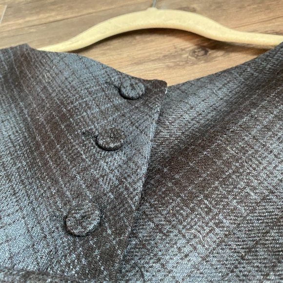 Gap Wool Plaid Dark Grey Shift Dress - Picture 5 of 5